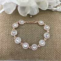 Stunning Round Shape Rose Gold Bridal Bracelet | Bellaire Wholesale