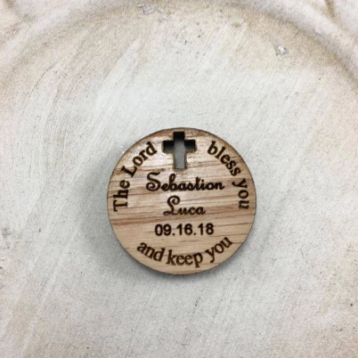 Cross Cut Custom Wood Tag | Bellaire Wholesale