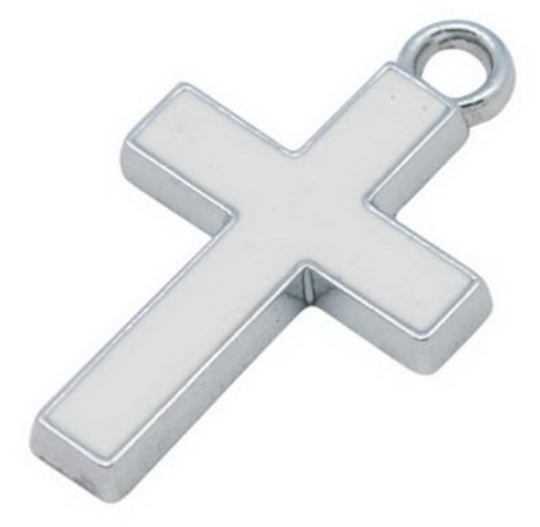 Alloy White Enamel Cross Charm | Bellaire Wholesale