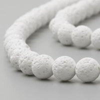 6mm White Lava Beads | Bellaire Wholesale