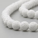 8mm White Lava Beads | Bellaire Wholesale