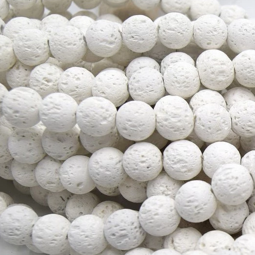 12mm White Lava Beads | Bellaire Wholesale