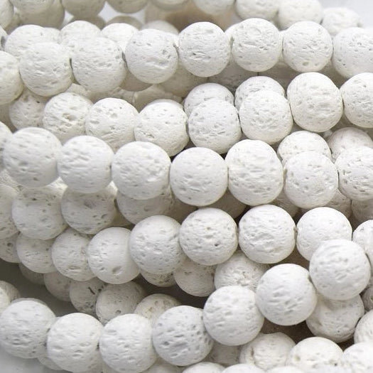 8mm White Lava Beads | Bellaire Wholesale