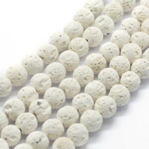 10mm White Lava Beads | Bellaire Wholesale