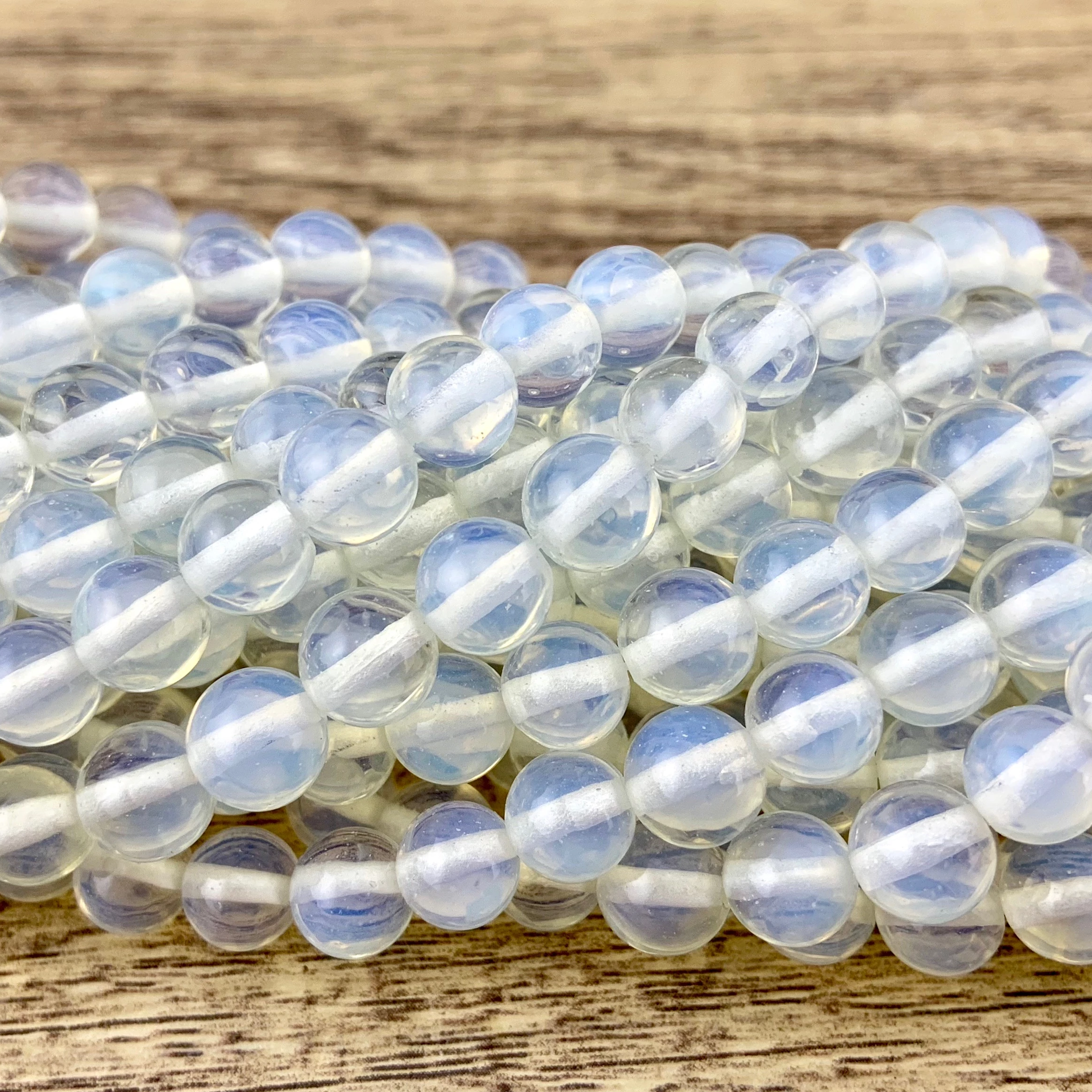 8mm White Opalite Beads | Bellaire Wholesale