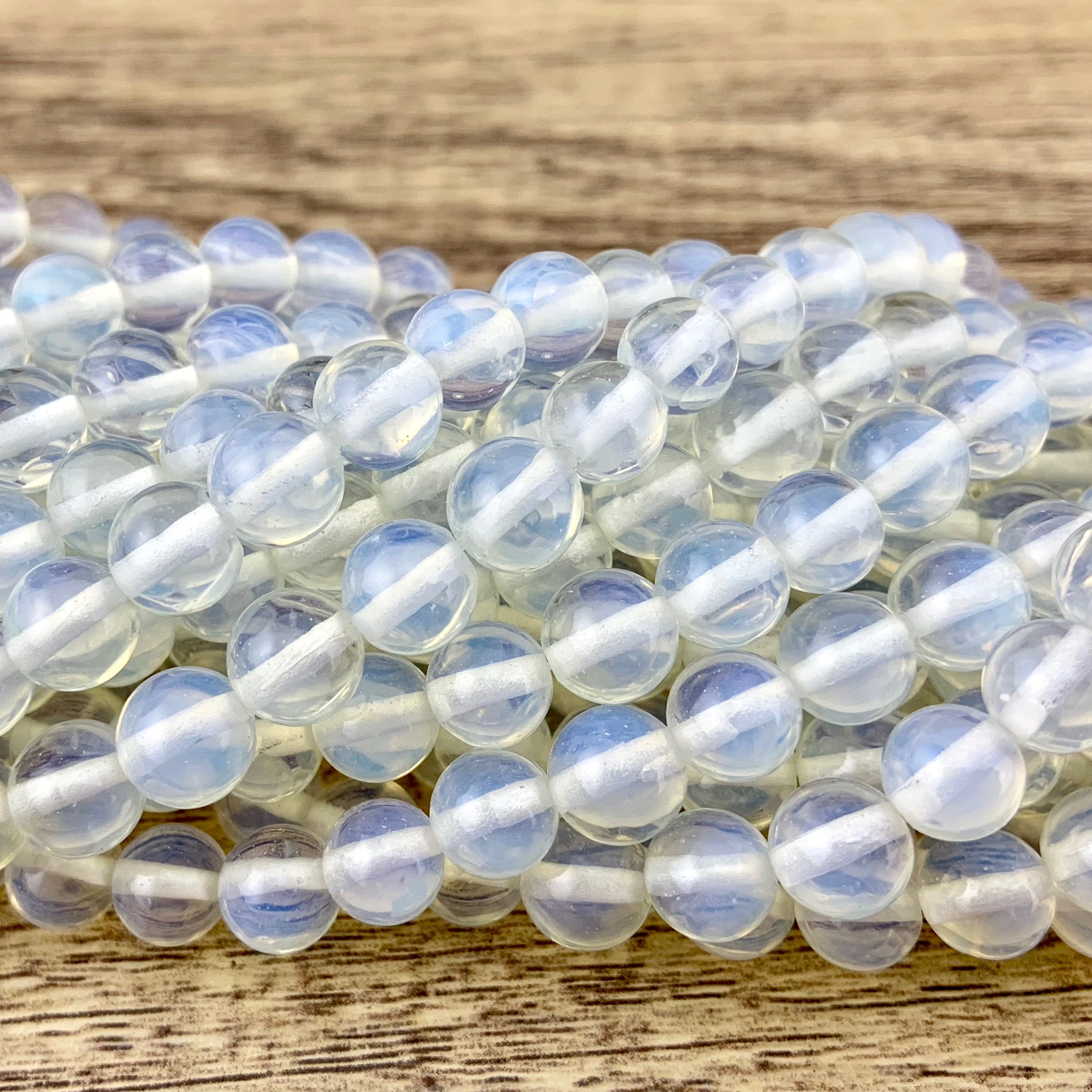 6mm White Opalite Beads | Bellaire Wholesale