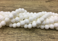 10mm White Carved Lotus Flower Tridacna Beads | Bellaire Wholesale