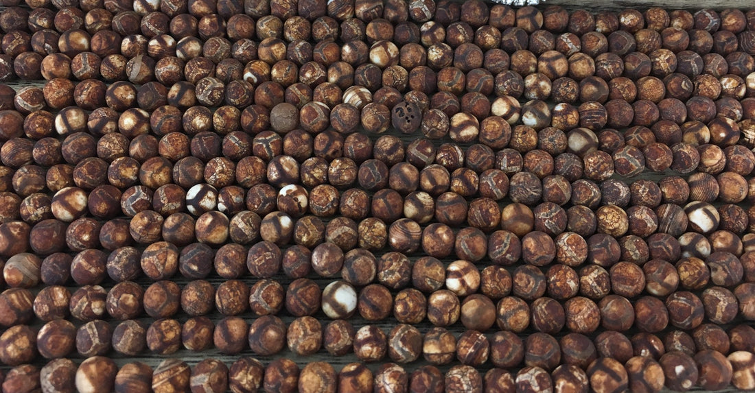 10mm Frosted Wood Agate Beads | Bellaire Wholesale