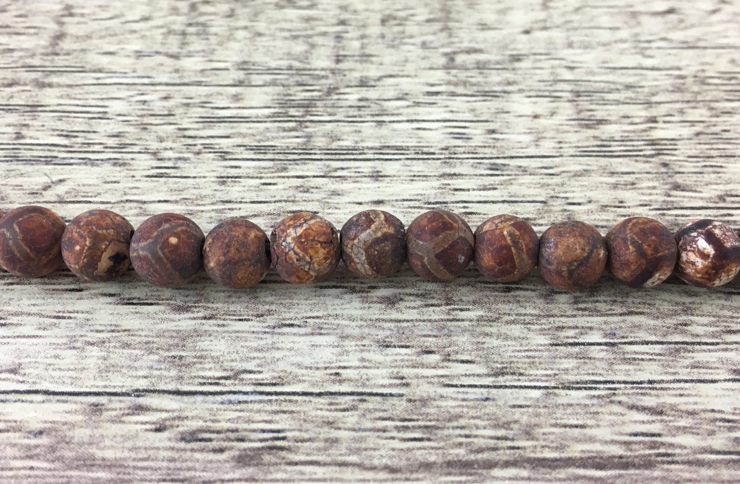 10mm Frosted Wood Agate Beads | Bellaire Wholesale
