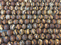 6mm Frosted Wood Agate Beads | Bellaire Wholesale