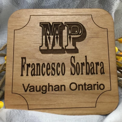 Laser Engraved Wood Coaster | Bellaire Wholesale