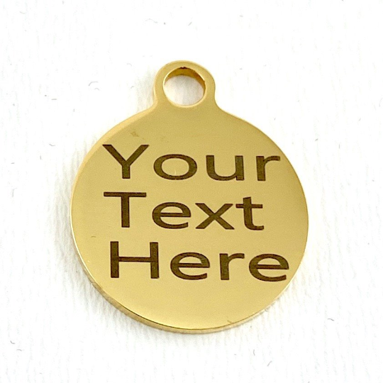 Your Own Text Custom Laser Engraved Charm | Bellaire Wholesale