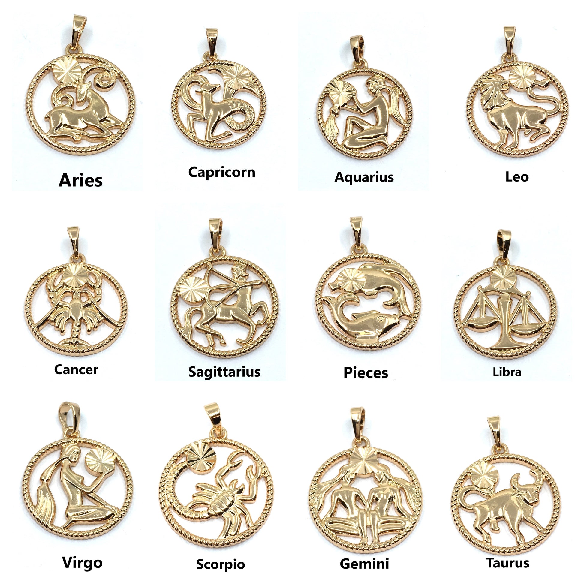Light Gold Zodiac Symbol Libra Pendant | Bellaire Wholesale