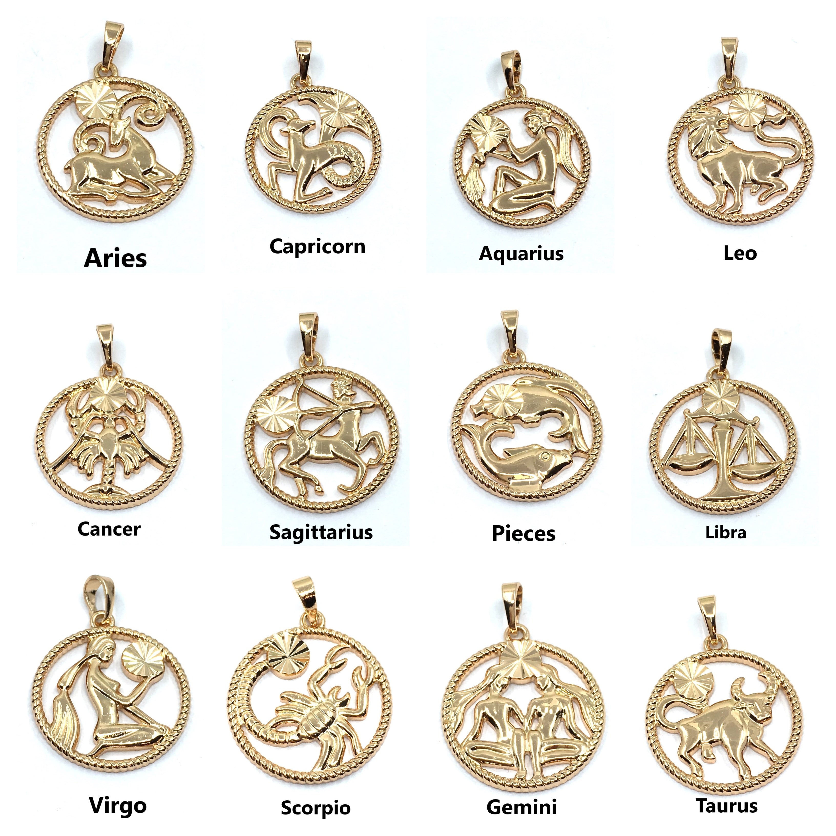 Light Gold Zodiac Symbol Leo Pendant | Bellaire Wholesale