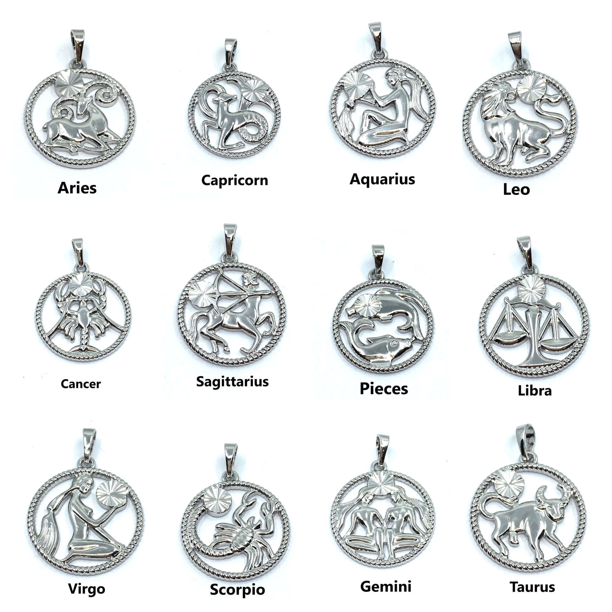 Silver Zodiac Symbol Aquarius Pendant | Bellaire Wholesale
