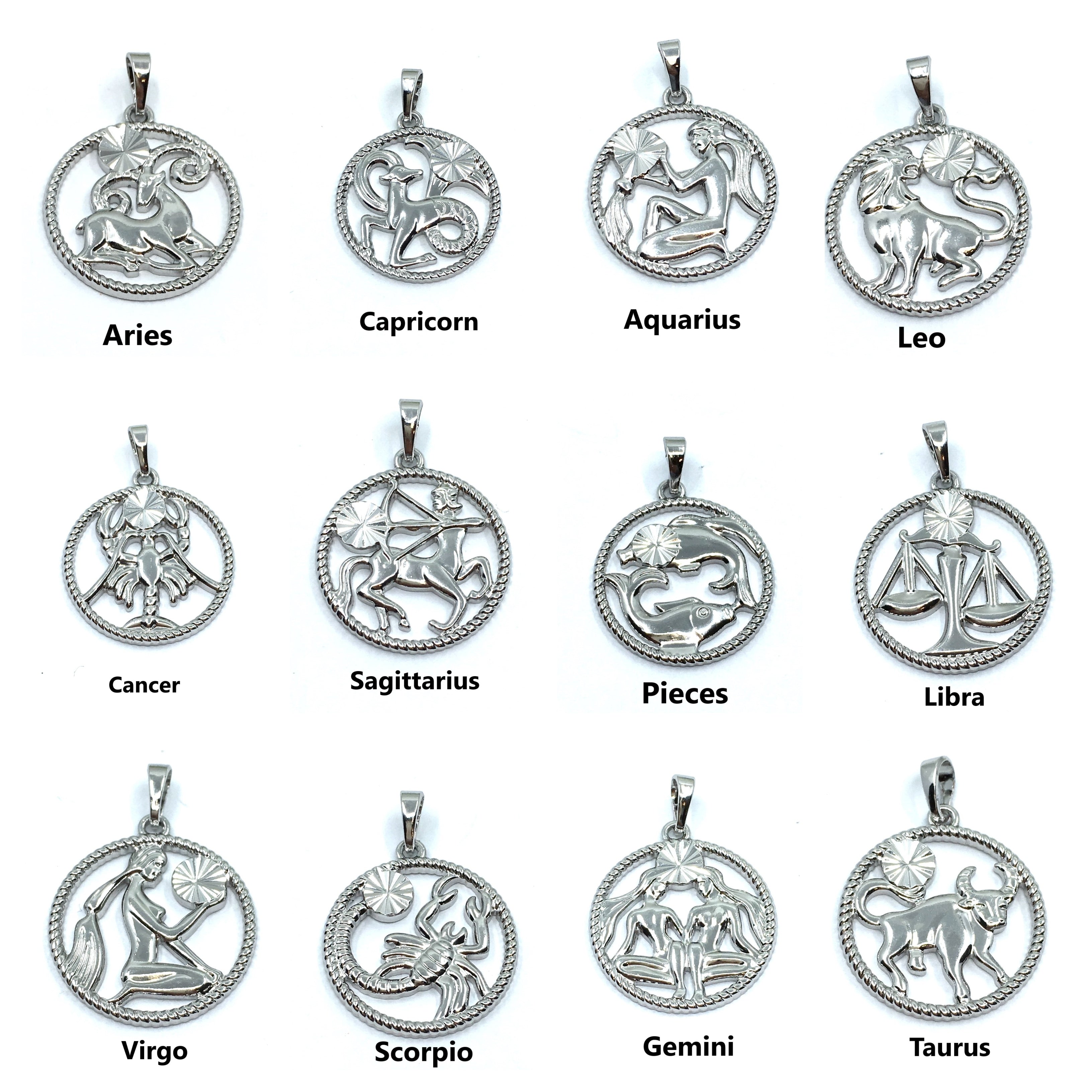 Silver Zodiac Symbol Aquarius Pendant | Bellaire Wholesale