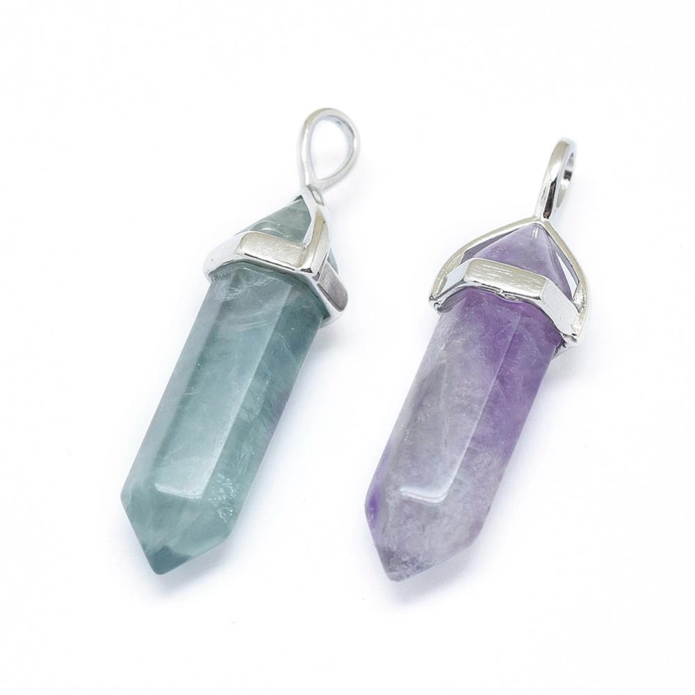 Green and Purple Fluorite Bullet Pendant | Bellaire Wholesale