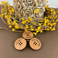 Personalized Laser Engraved Wood Button | Bellaire Wholesale