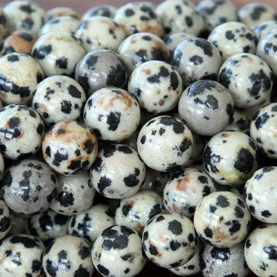 8mm Dalmatian Beads Dalmatian jasper Beads | Bellaire Wholesale