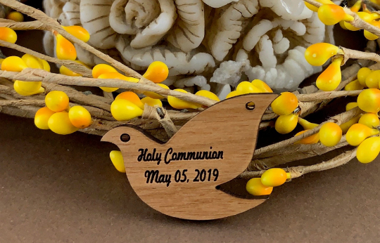 Wood Engraved Charm, Dove Wood Charm | Bellaire Wholesale