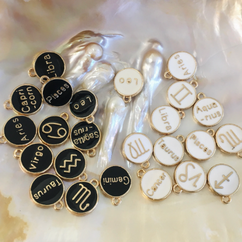 Alloy Enamel Zodiac Charms