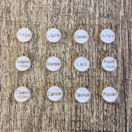 Alloy Enamel Zodiac Charms