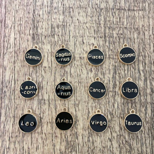 Alloy Enamel Zodiac Charms