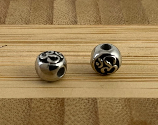 Stainless Steel Om Bead | Bellaire Wholesale