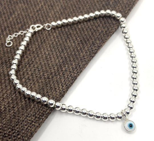 Sterling Silver Evil Eye Anklet | Bellaire Wholesale