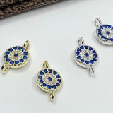 Sterling Silver Evil Eye connector charm | Bellaire Wholesale