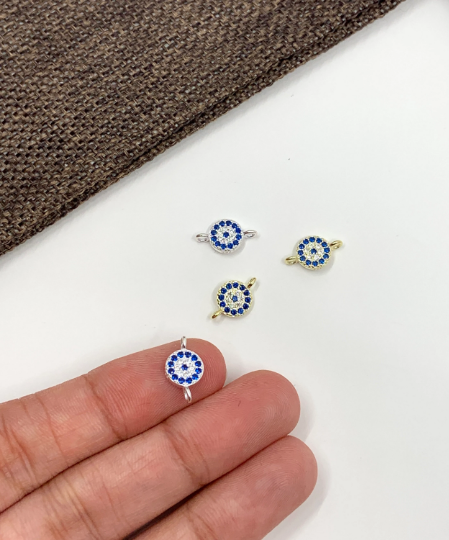 Sterling Silver Evil Eye connector charm | Bellaire Wholesale