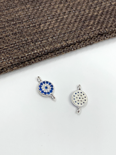 Sterling Silver Evil Eye connector charm | Bellaire Wholesale