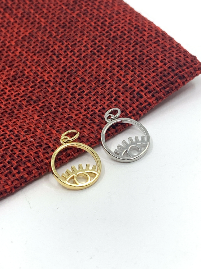 Round Gold Evil Eye Ring Charm | Bellaire Wholesale