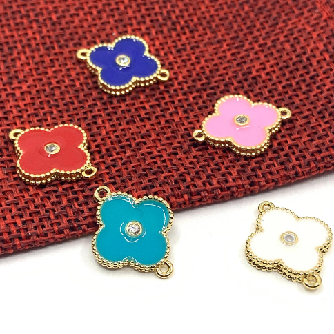 Enamel Clover Connector Charm | Bellaire Wholesale