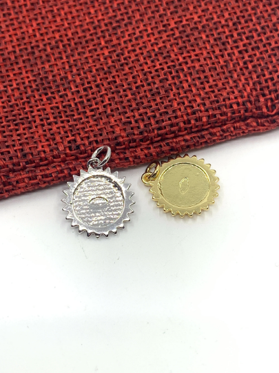 Round Blue Evil Eye Rhodium/ gold plated charm