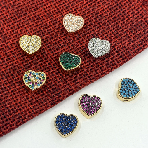 Heart Cubic Zirconia Beads | Bellaire Wholesale