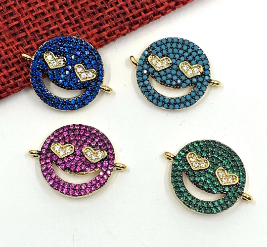 Smiley Face with Heart Eyes Connector | Bellaire Wholesale