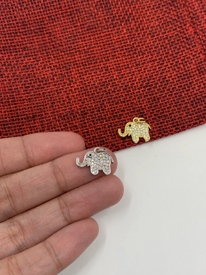 CZ Micro Pave Elephant Charm | Bellaire Wholesale