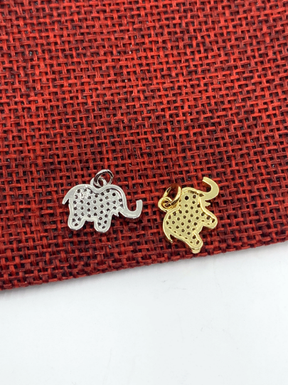 CZ Micro Pave Elephant Charm | Bellaire Wholesale