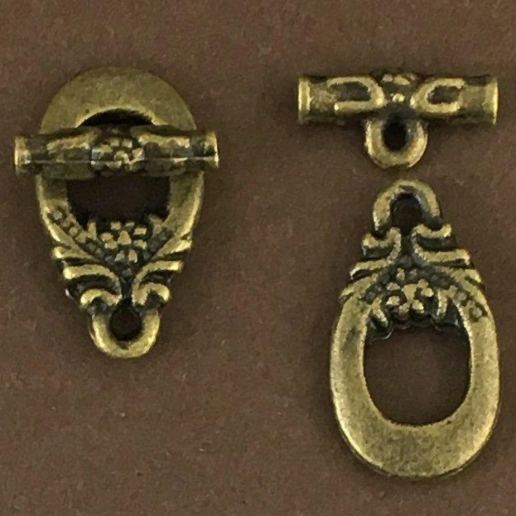 4 Sets of Brass Color Oval Toggle Clasp | Bellaire Wholesale