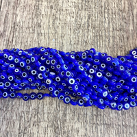 6mm Flat Round Evil Eye Beads | Bellaire Wholesale