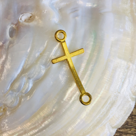 Alloy Gold Plain Cross Connectors | Bellaire Wholesale