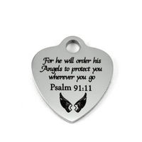 Psalm 91:11 Engraved Charm | Bellaire Wholesale