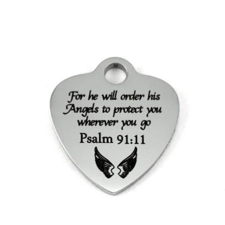 Psalm 91:11 Engraved Charm | Bellaire Wholesale