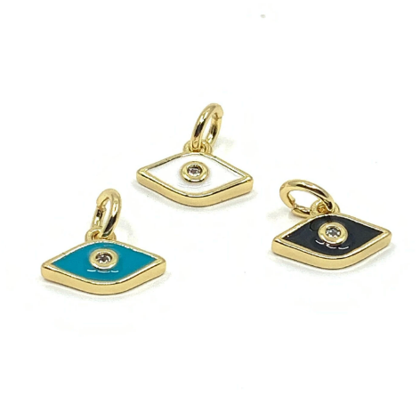 Tiny Enamel Evil Eye Shape Charm | Bellaire Wholesale