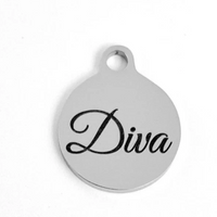 Diva Laser Engraved Charm | Bellaire Wholesale