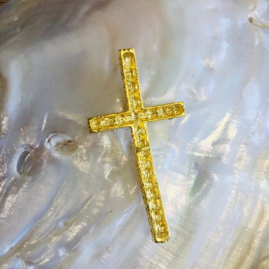 Gold Cross with Pearls Connector | Bellaire Wholesale
