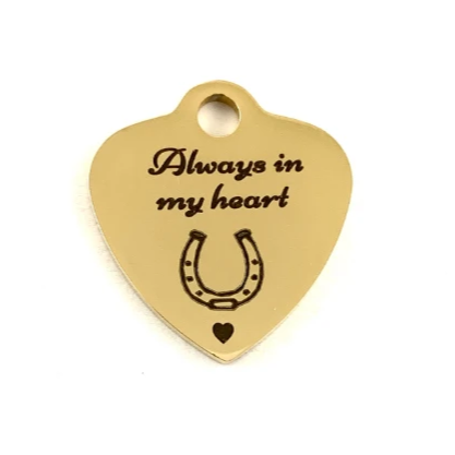Always in my heart Personalized Charm | Bellaire Wholesale