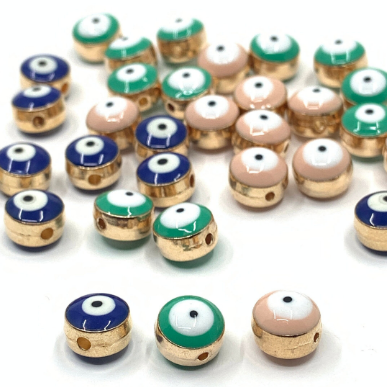 Alloy Enamel Evil Eye Puffy beads | Bellaire Wholesale