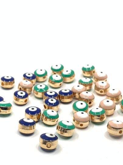 Alloy Enamel Evil Eye Puffy beads | Bellaire Wholesale